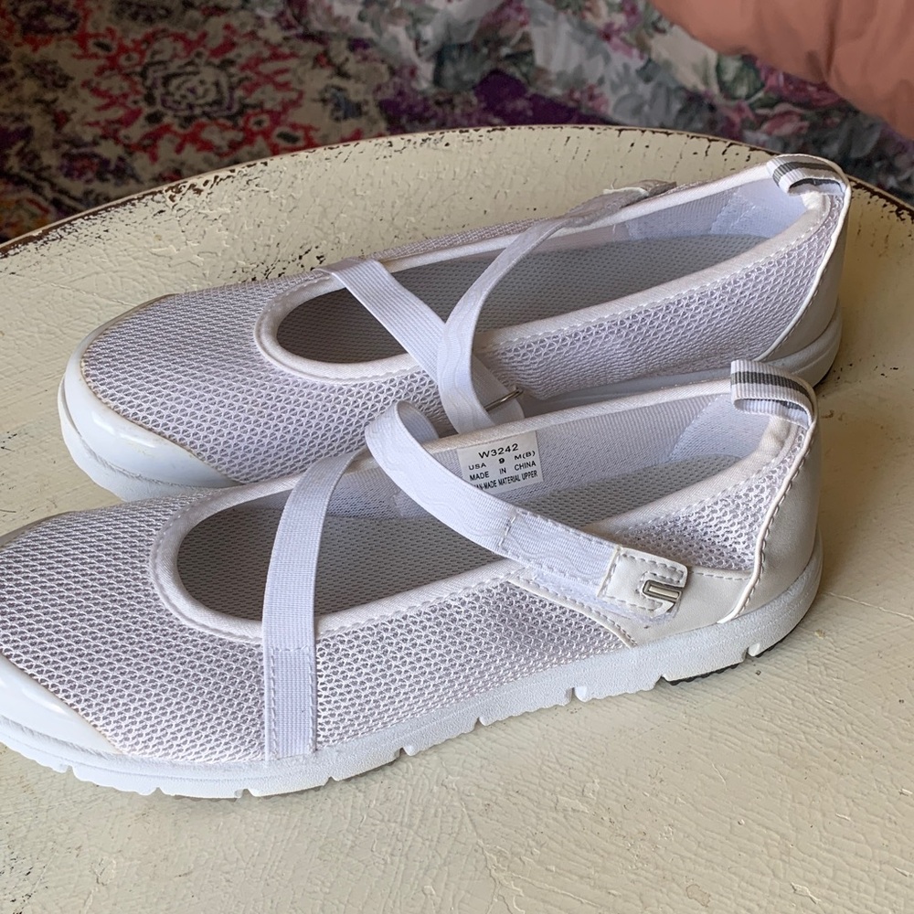 Propet White Mesh Mary Jane Sneakers